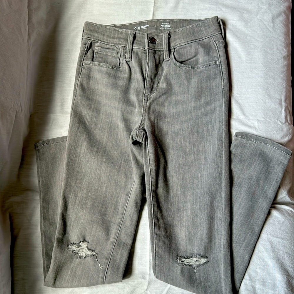 Old Navy girls denim high rise rockstar jeggings size 10